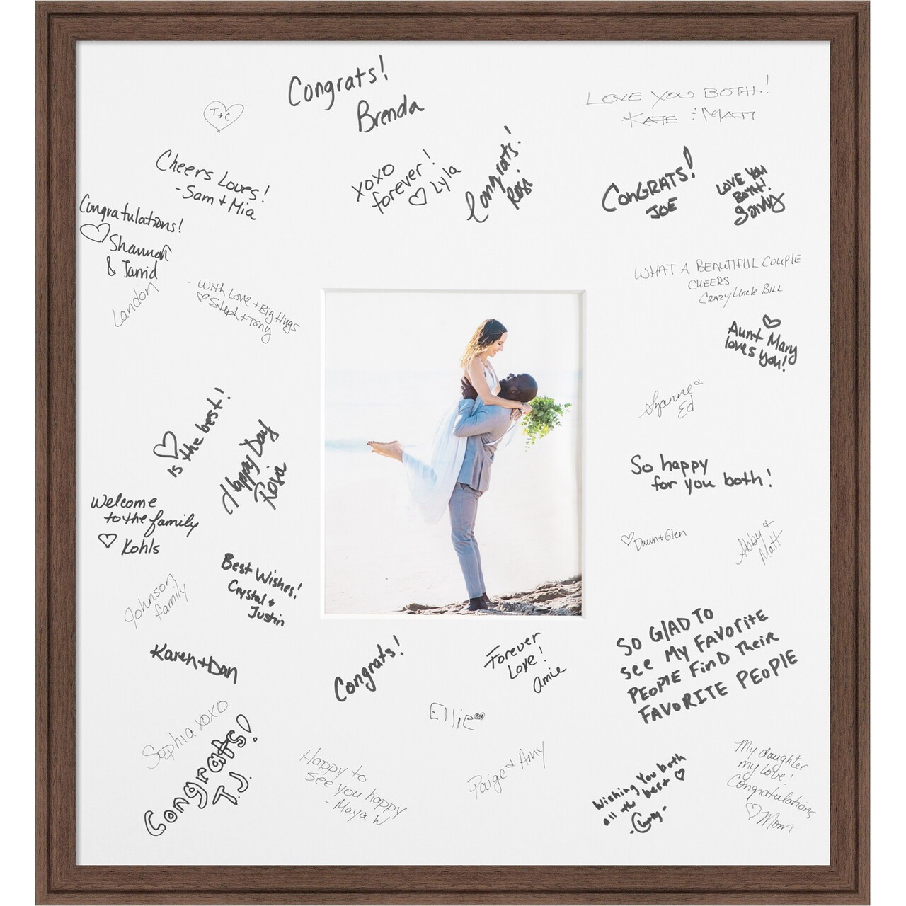 Florence Signature Mat Picture Frame, Photo Frame Wedding Guest Book Alternative, Autograph Picture Mat for Signature Board, Wedding Celebrations Graduations Support Encouragement or Retirement